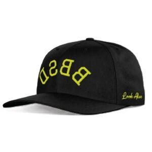 NEW Invicta Black Baseball Cap Yellow Embroidered Backward BBSD Snap Back Hat